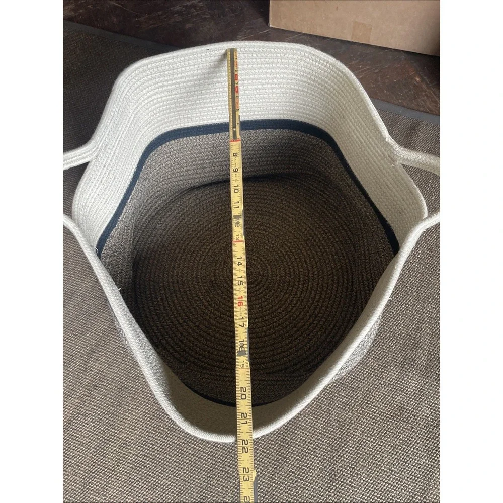 XLarge Cotton Rope Woven Laundry Basket Measurements In Photos